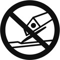 Symbol: Skæreskive - Benyt ikke i drejebænk eller til slibning (ISO 7010 P032)